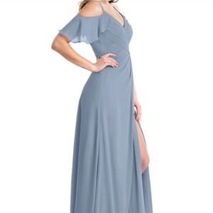 Azazie dusty blue Dakota size 4